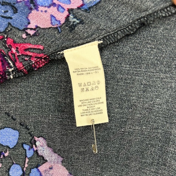 Women’s Free People Black Blue Button Down Long Sleeve Floral Mini Dress Small - Picture 4 of 4